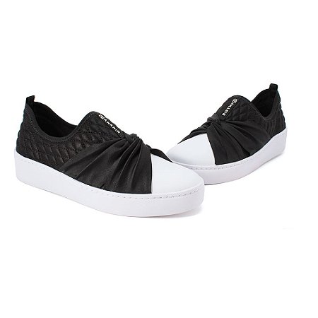 Tênis Ramarim Slip On Preto / Branco
