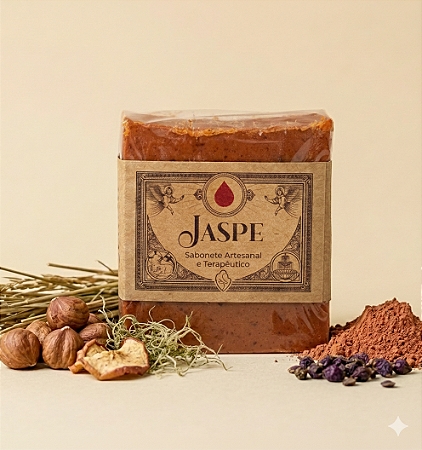 Sabonete Terapêutico em barra Jaspe - Avelã, Maçã e Argila Vermelha