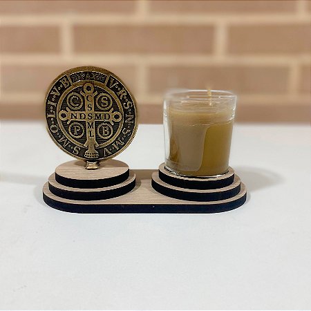 Kit Devoção São Bento com Vela de Cera de Abelha