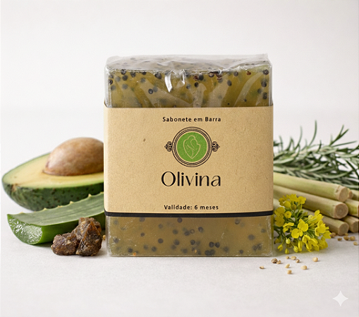 Sabonete em barra Terapêutico Olivina - lemograss, aloe vera, própolis