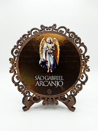 ADORNO DE MESA SÃO GABRIEL REDONDO IMBUIA S/BORDA