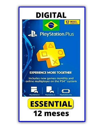 PlayStation Plus Essencial 12 Meses PS4 - PS5 Código
