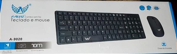 Teclado E Mouse Combo Sem Fio 2.4ghz A-9020
