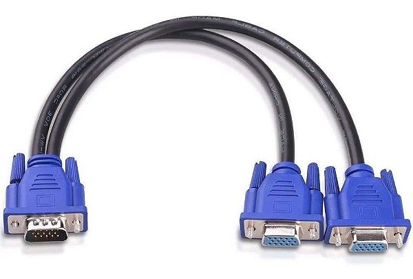Cabo Y Vga Adaptador Ligar 1 Computador Em 2 Monitores