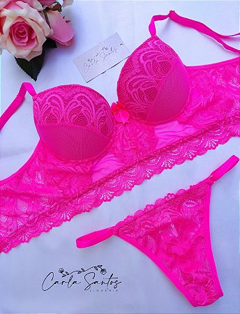 Conjunto cropped Anitta - Pink Neon