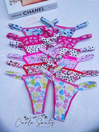 Fio duplo Virginia em Algodão - Elástico encapado estilo bikini