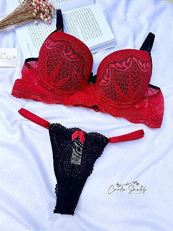 Conjunto Jade - Preto e Vermelho