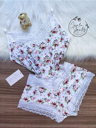 Baby doll Floral - Branco