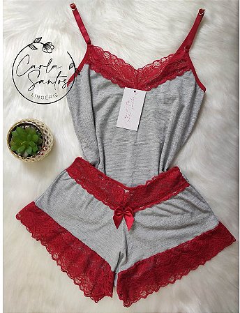 Baby doll Algodão - Vermelho