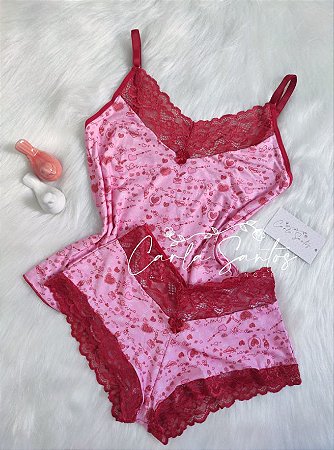 Baby doll Coração - Vermelho