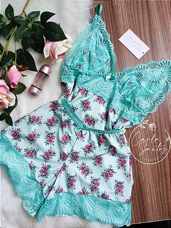 Short-Doll floral - Verde