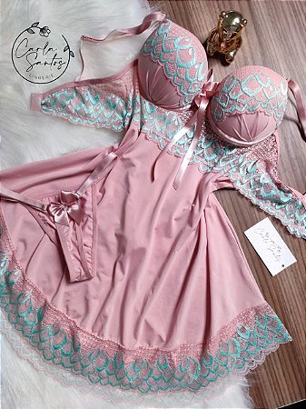 Camisola Microfibra - Rose Bicolor