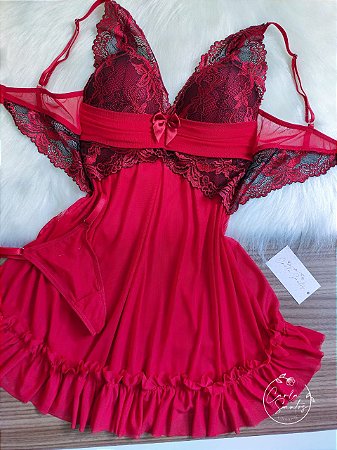 Camisola Tule - Vermelha Bicolor