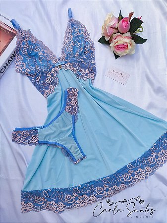 Camisola microfibra Sem bojo - azul