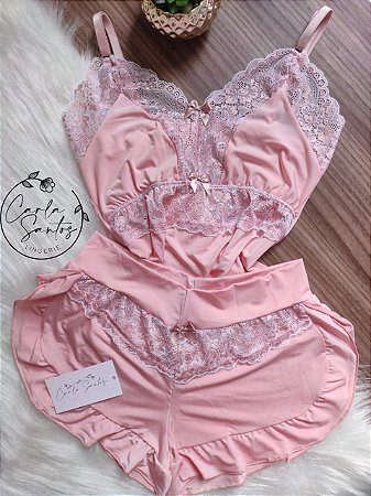 Short-Doll Babado- Rose