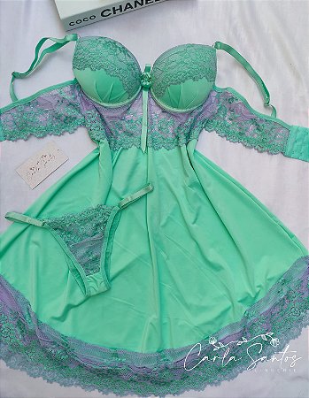 Camisola Microfibra - Verde e lilás