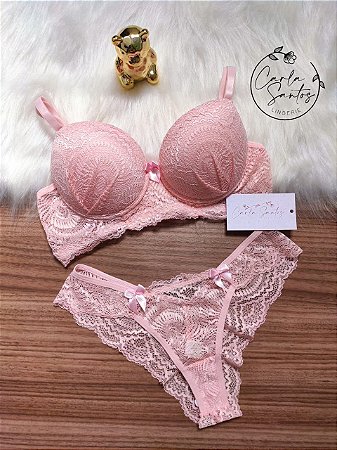 Conjunto Leila - Rosé - Carla Santos - As melhores lingeries