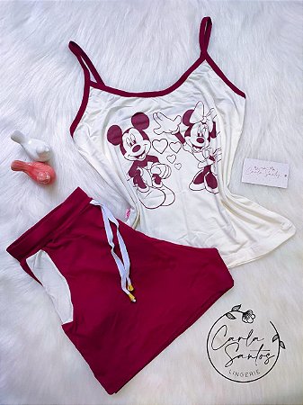 Pijama Algodão - Mickey e Minnie