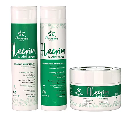 Kit Shampoo  Condicionador  Mascara Alecrim e Chá Verde