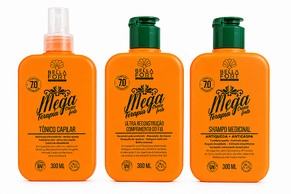 Kit Crescimento Bella Fort Shampoo, Máscara e Tônico - 300ml