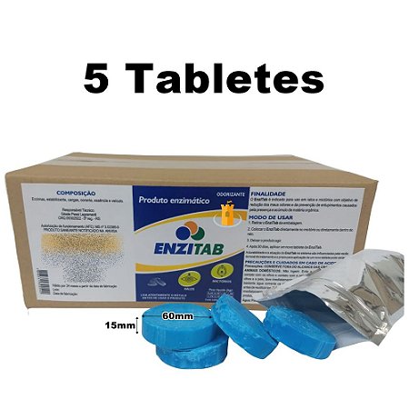 ENZITAB TABLETES P/ SANITÁRIO MICTÓRIO RALO 350g (5x70g)