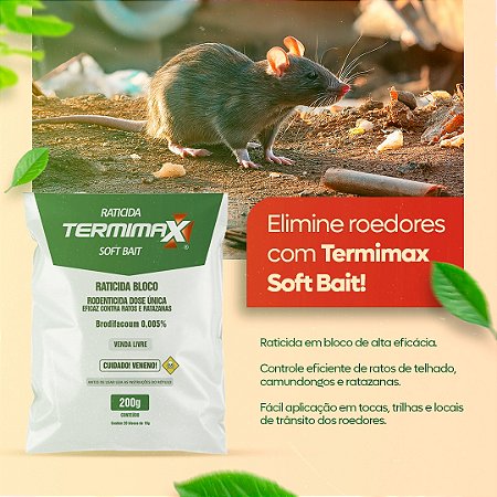 Salmix Raticida RATICIDA BLOCO SOFT BAIT TERMIMAX CITROMAX 200g - FORTE UTIL