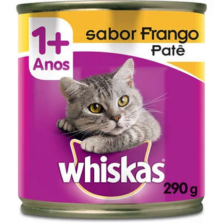 Whiskas Lata Patê de Frango para Gatos Adultos 290g