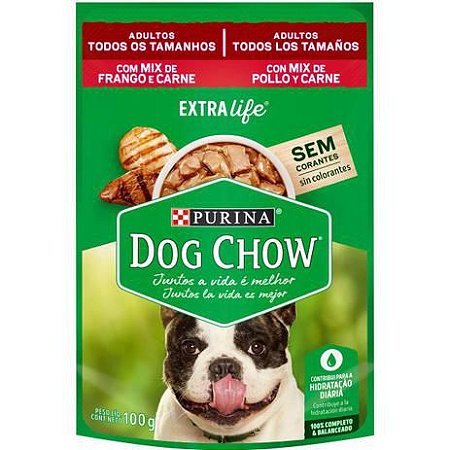 SACHE DOG CHOW ADULTO MIX FRANGO/CARNE 100G