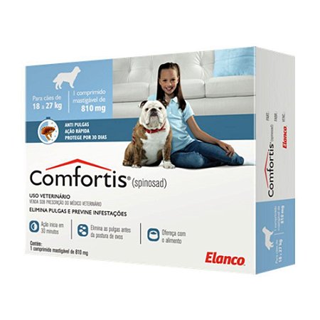 Comfortis 810 mg para Cães de 18 a 27kg 1 comprimido