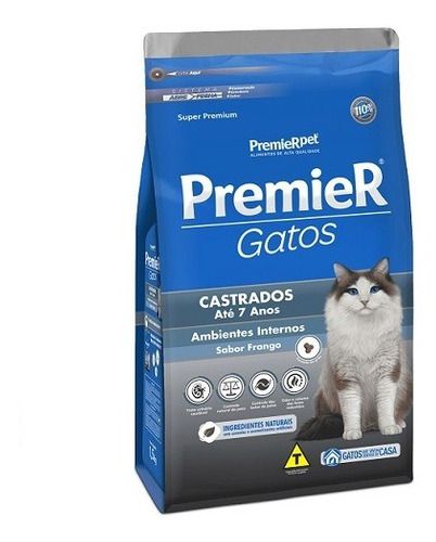 Premier Gato Castrado Ate 7 Anos - Frango - 1,5 Kg