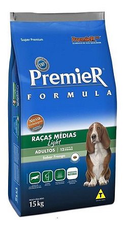 Premier Formula Cães Adultos Raças Médias Light 15Kg