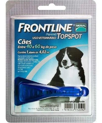 Frontline Top Spot Cães De 40 A 60Kg