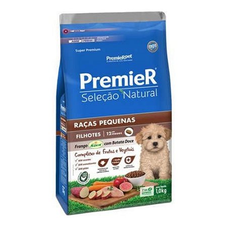 Premier Selecao Natural Cães Filhotes Raças Pequenas - 2,5 Kg