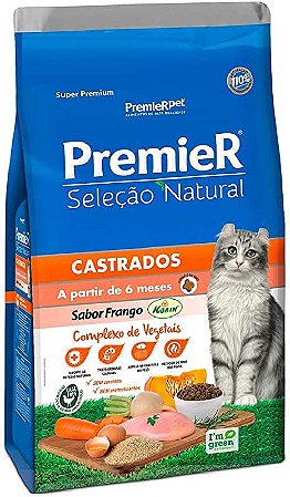 Premier Seleção Natural Gato Castrado Frango 7,5Kg