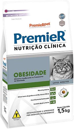 Premier Nutrição Clinica Gato Obesidade 1,5Kg