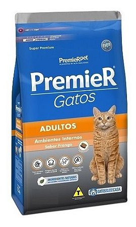 Premier Ambientes Internos Gatos Adultos Frango 7,5Kg