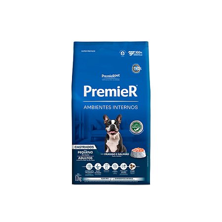 Premier Ambientes Internos Cães Adultos Castrados Raças Pequenas 12Kg