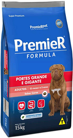 Premier Fórmula Cães Adultos Raças Grandes Carne 15Kg