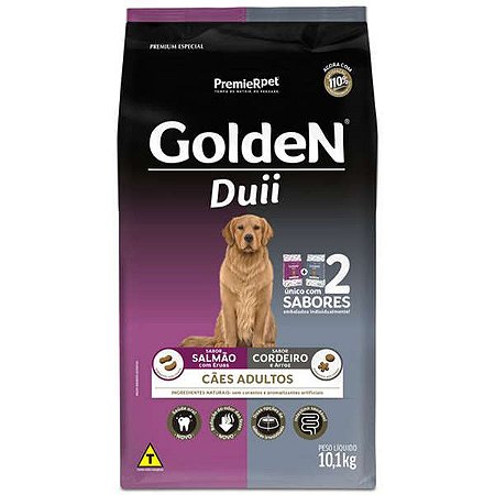 Golden Cães Adultos Duii Cordeiro e Salmão 10,1Kg