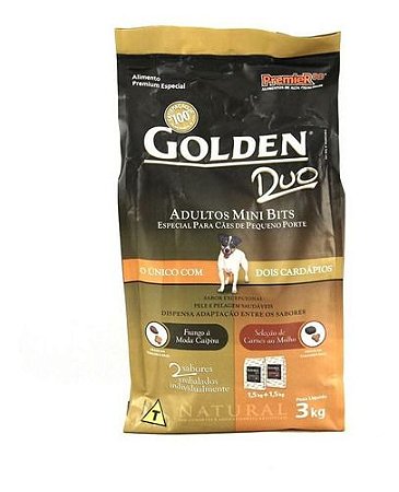 Golden Duii Cães Adultos Raças Pequenas Frango E Carne - 3 Kg