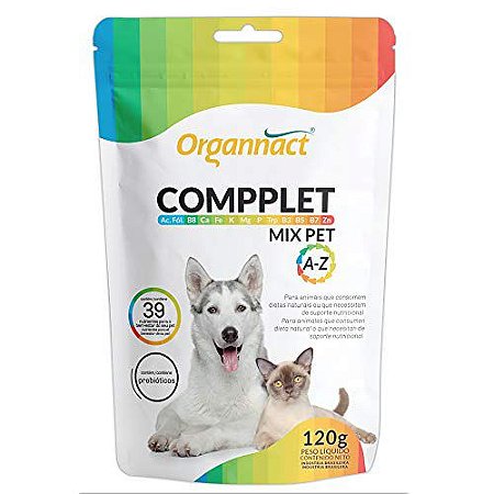 Suplemento Vitamínico Compplet Mix Pet A-Z 120g - Organnact