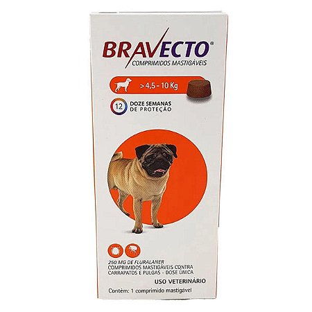 Bravecto Cães De 4,5 A 10Kg 250Mg