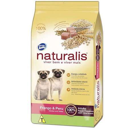 Naturalis Cães Adultos Raças Pequenas Frango e Peru 15Kg