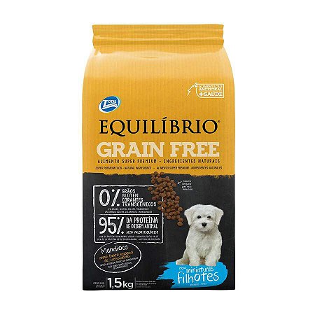 Equilíbrio Grain Free Cães Filhotes Raças Mini 1,5Kg