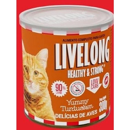 Lata Livelong Gatos Delicias De Aves 300G