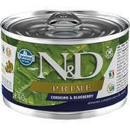 Lata N&D Prime Cão Cordeiro e Blueberry 140G