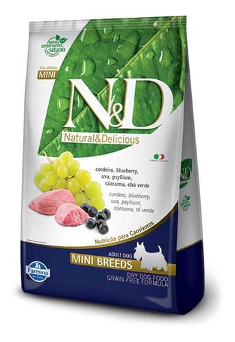 N&D Prime para Cães Filhotes Raças Mini Cordeiro e Blueberry - 800g