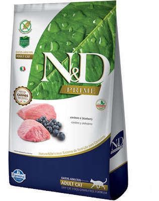 N&D Prime para Gatos Adultos Cordeiro e Blueberry - 400G