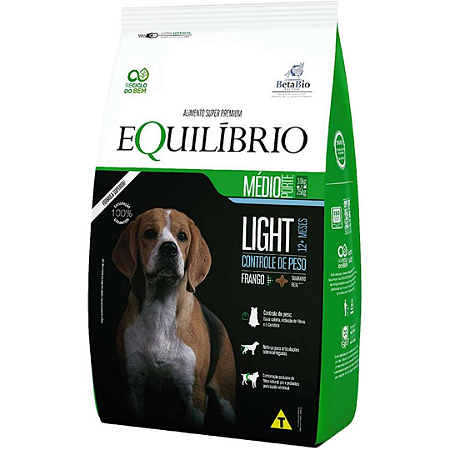 Equilíbrio Cães Adultos Light 12kg