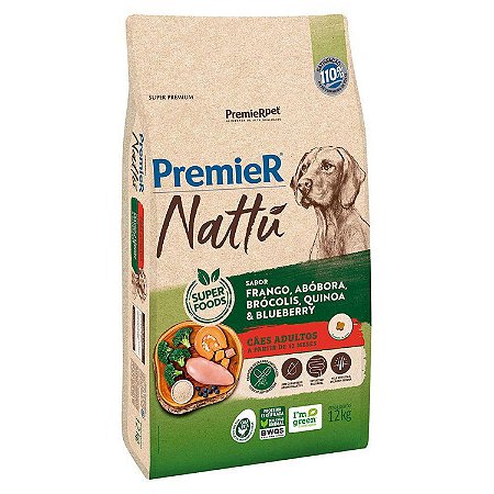 Premier Nattu Cães Adultos Abóbora 12 Kg